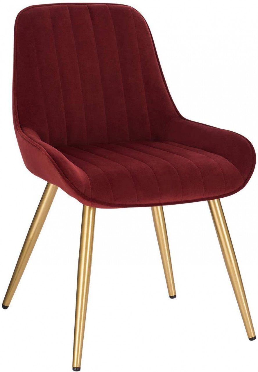EUGAD Esszimmerstuhl (4 St), Retro, Sitzfläche aus Samt, mit Metallbeine