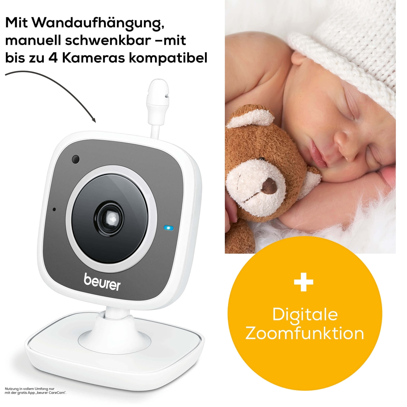 Beurer Baby Care Monitor BY 88 Smart-Jederzeit sehen und hören, was zu Hause los ist
