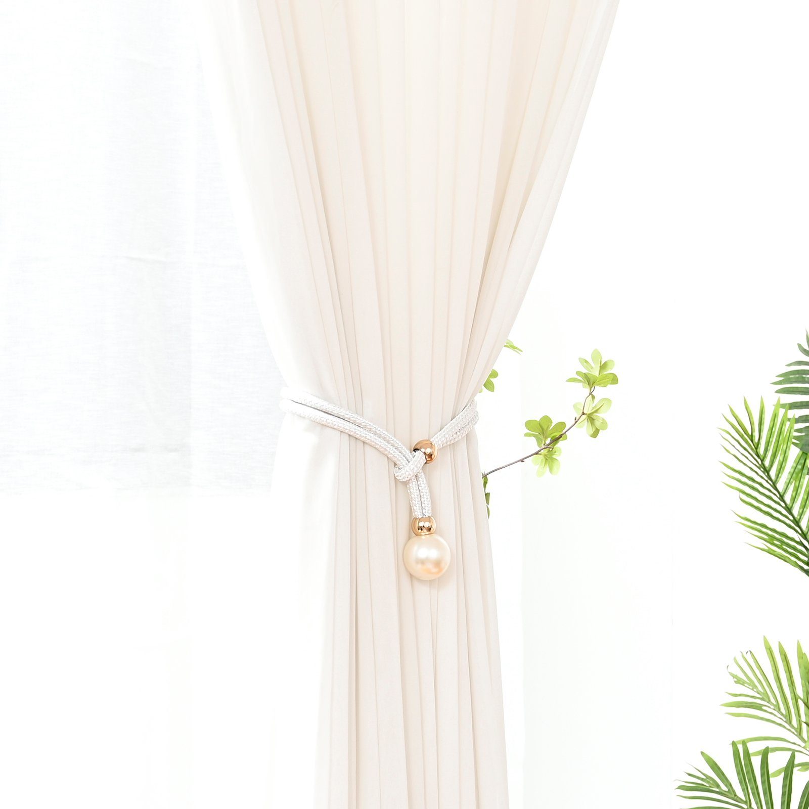 Raffhalter 4 cm Durchmesser, Perle, für Wohnzimmer Schlafzimmer Dekoration, Rosnek, Gardinen, (1-tlg), Raffspangen