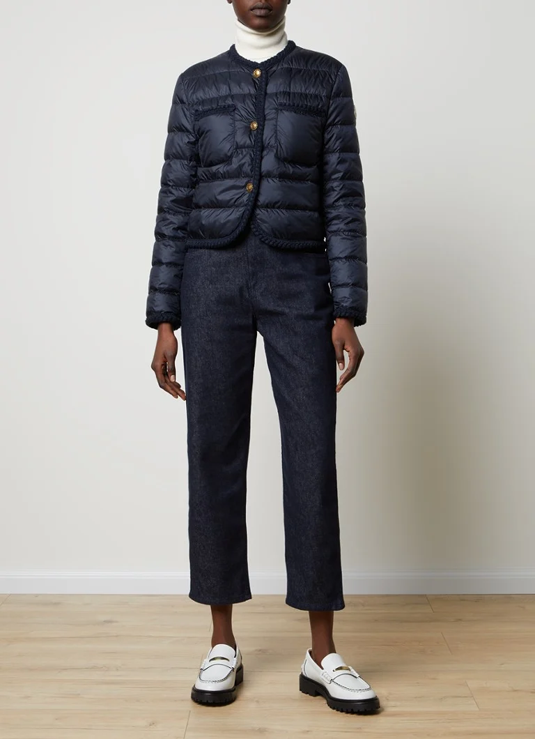 Giacca imbottita Moncler Aristeo con logo ricamato.