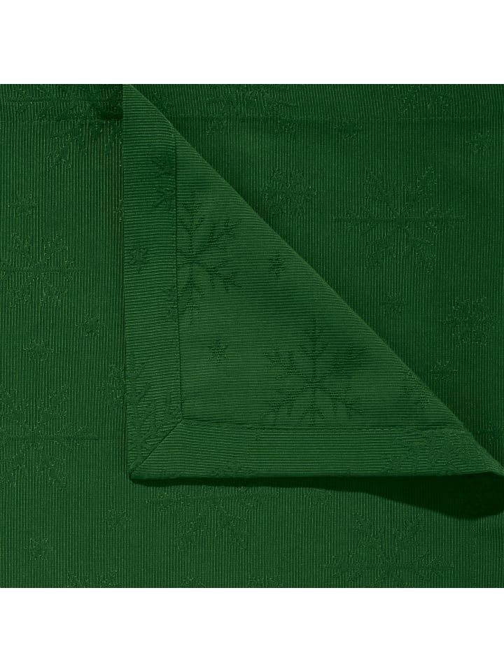 REDBEST Jacquard Mitteldecke Snowflake in dunkelgrün günstig kaufen