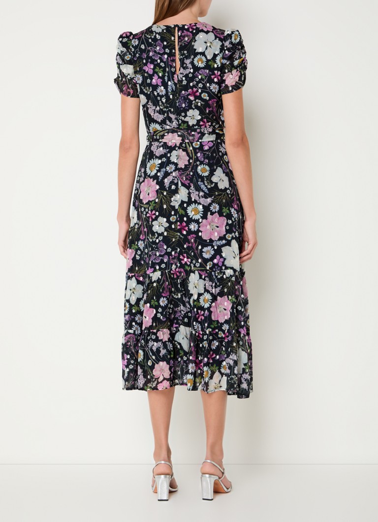 Phase Eight Azalea midi dress with floral print and tie belt