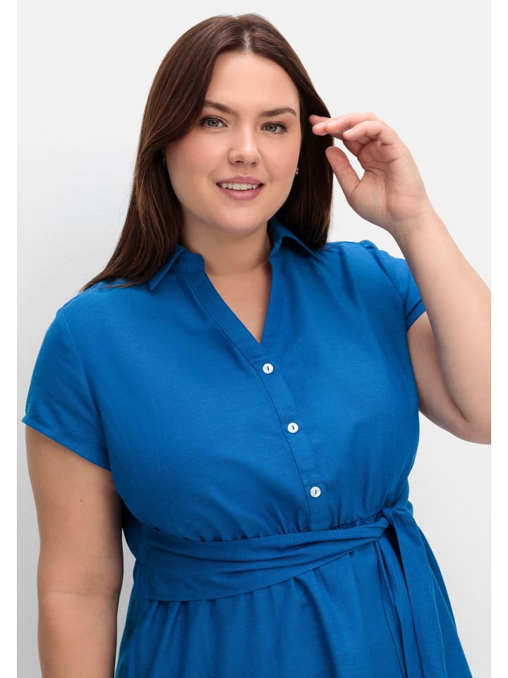 sheego Blusenkleid in kobalt günstig kaufen