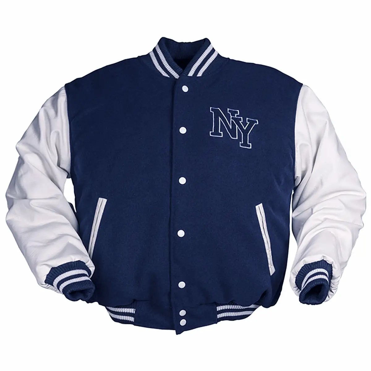 NY Baseballjacke navy/weiß