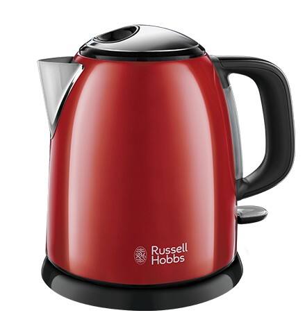 RUSSELL HOBBS Wasserkocher Schwarz, Rot 1 L Kunststoff, Edelstahl 2400 24992-70