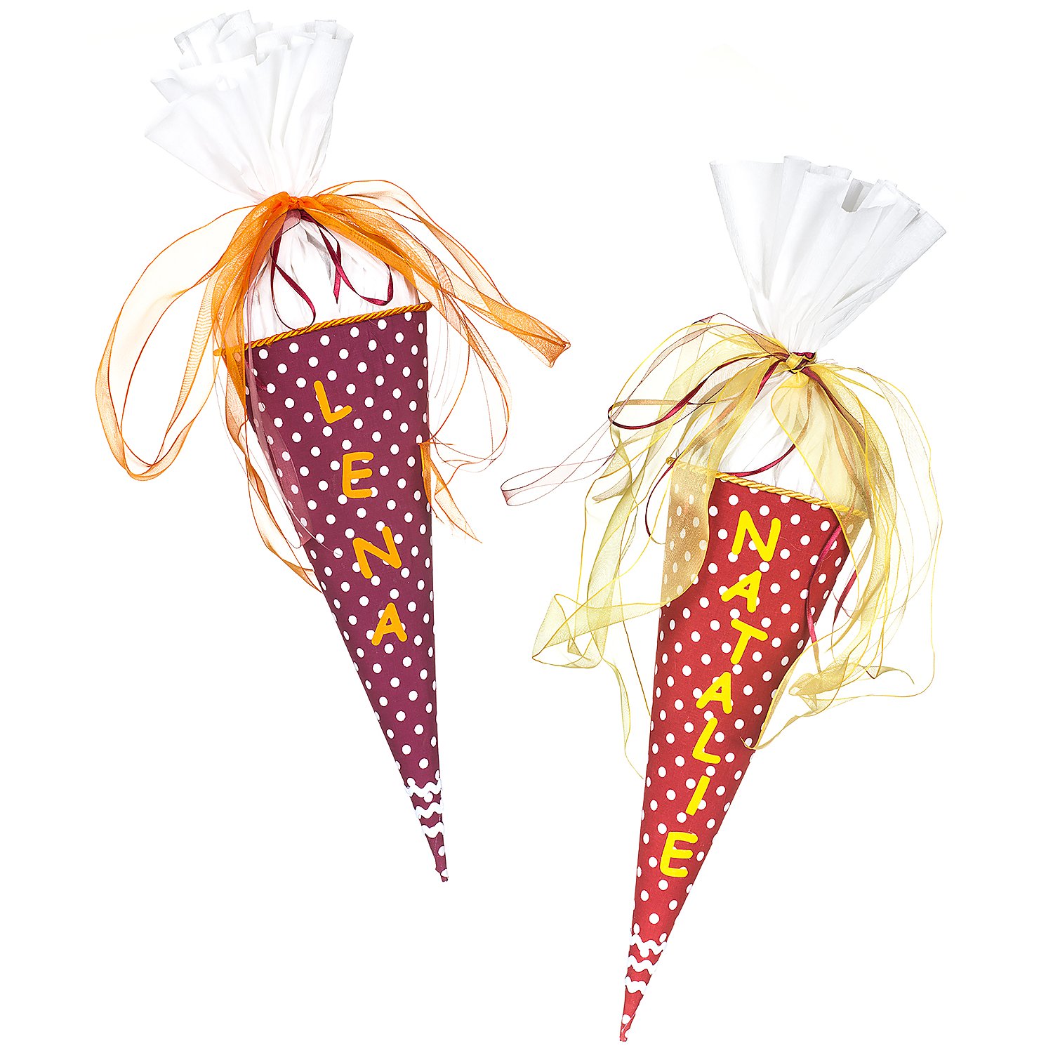 Mini-Schultüten-Rohling, weiß-grau, 35 cm