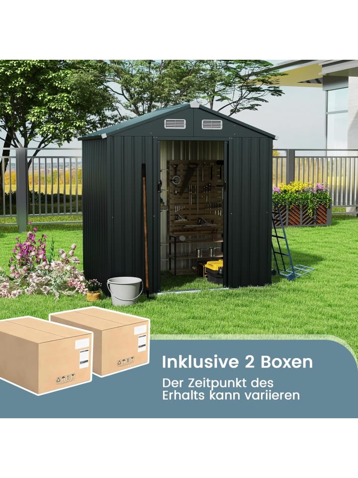 COSTWAY Gerätehaus Metall 182x129x197cm in Anthrazit günstig kaufen onesize