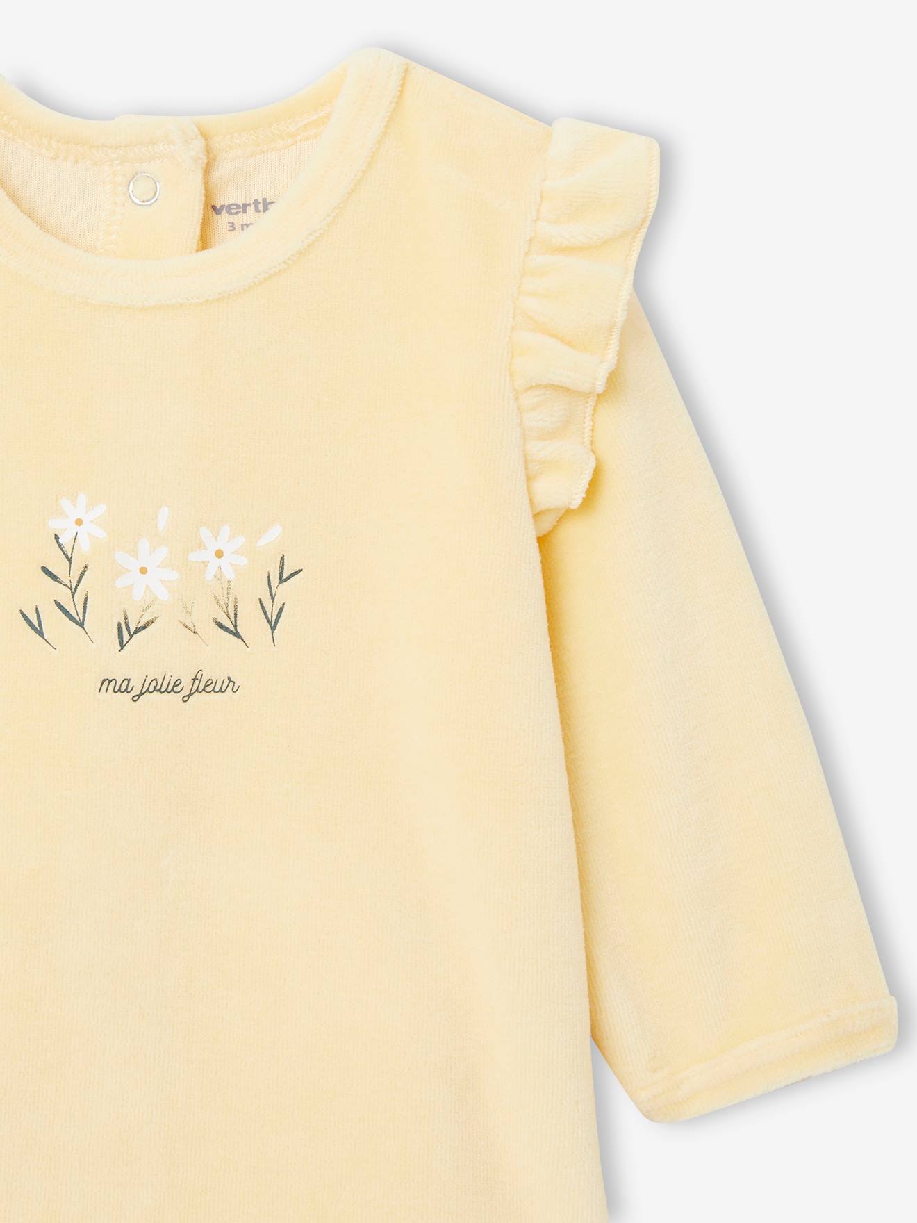 Vertbaudet 2er-Pack Baby Samt-Strampler Oeko-Tex - hellgelb