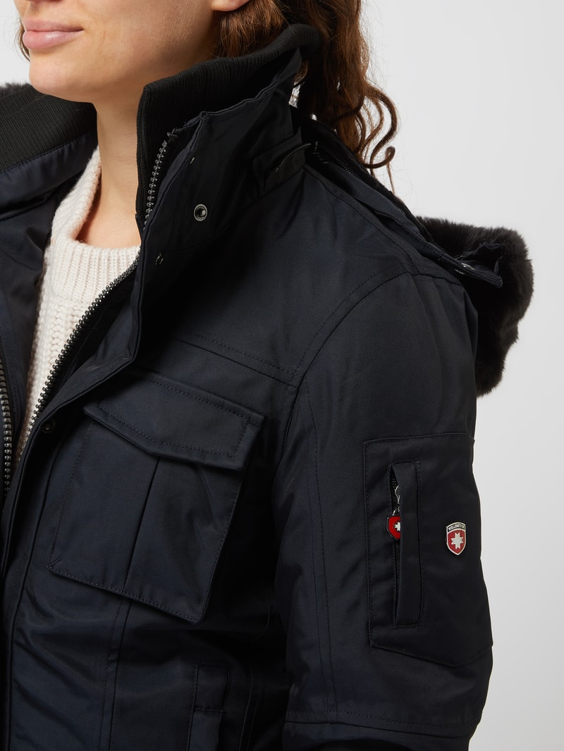 Schneezauber 66 Funktionsjacke mit Webpelz - wattiert in marineblau