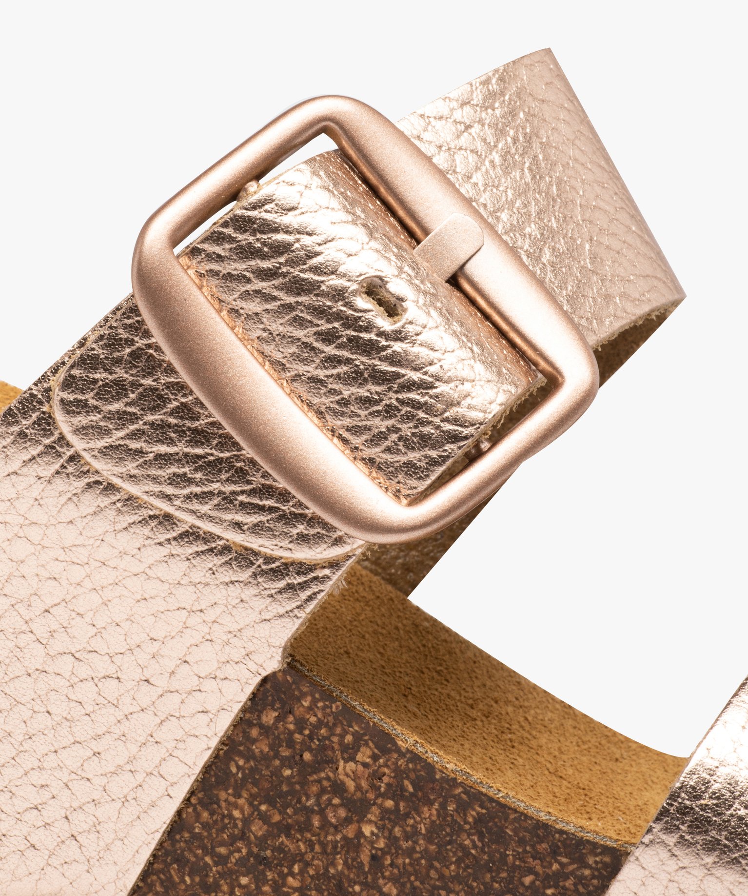 Mules femme compensées à larges brides en cuir rose | GEMO