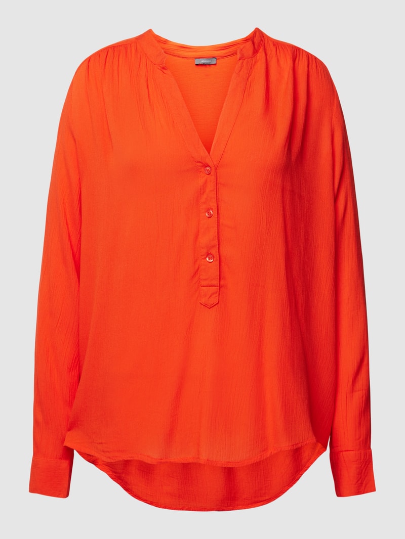 Blusenshirt mit V-Ausschnitt in dunkel orange