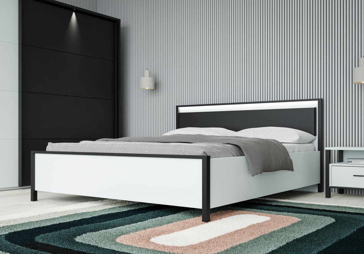 Bettrahmen High Rock Grau-Schwarz 180 x 200 cm