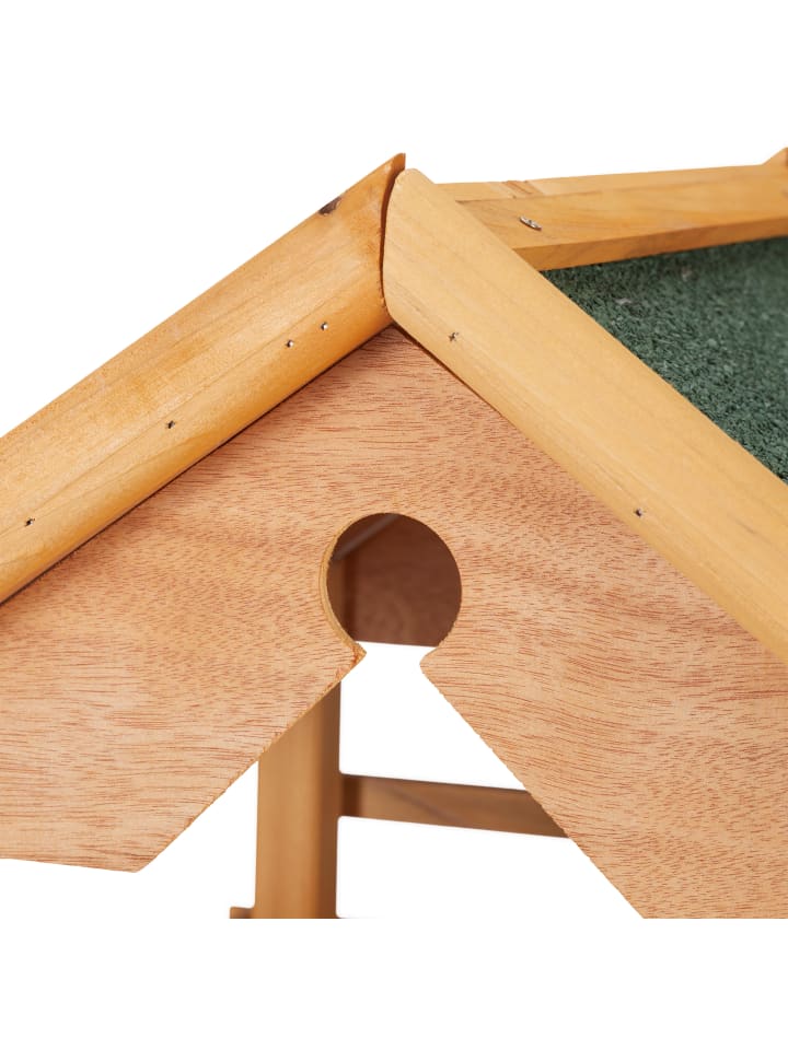 relaxdays Vogelfutterhaus in Natur/ Grün - (B)62 x (H)120 x (T)55 cm günstig kaufen onesize
