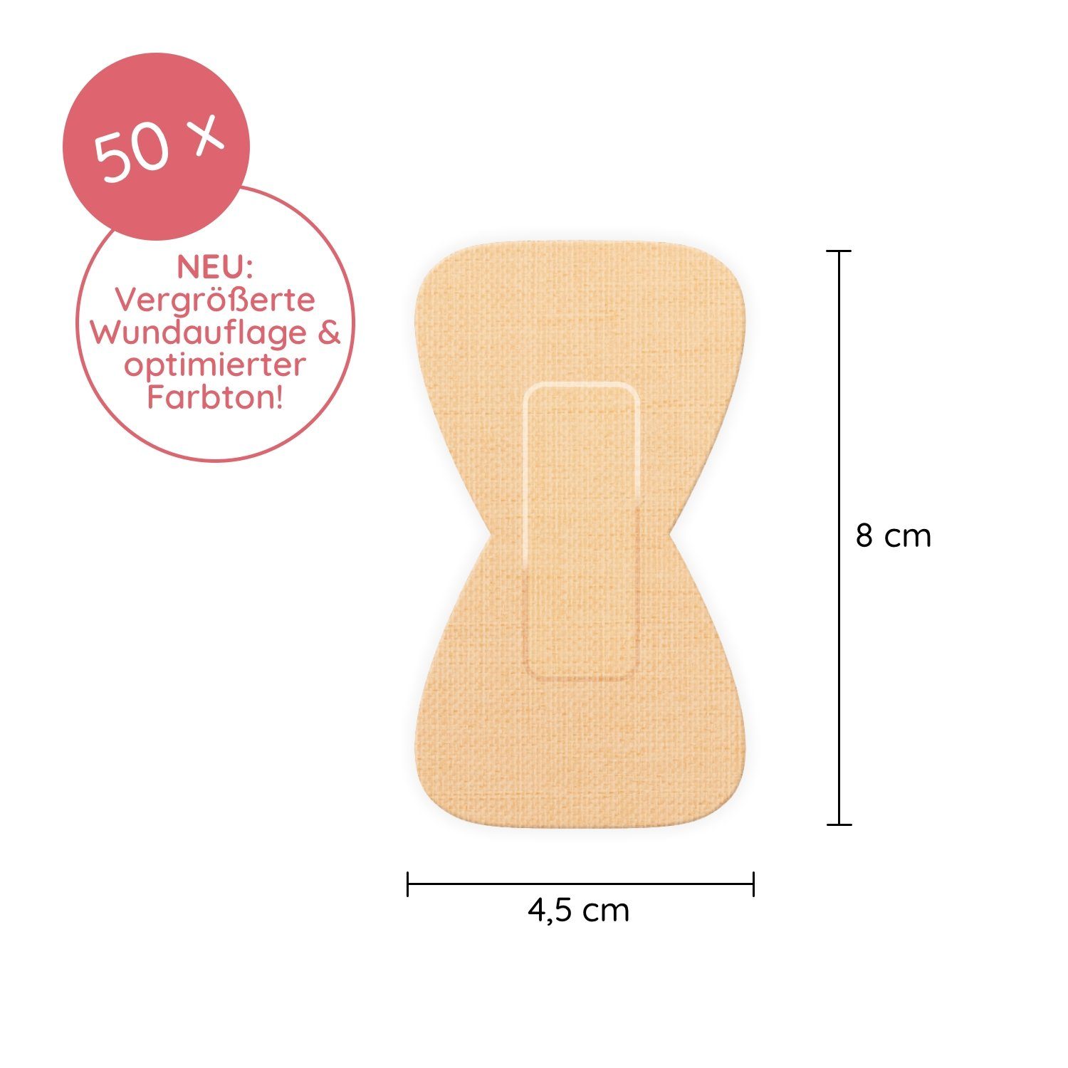 FLEXEO Wundpflaster Fingerkuppenpflaster (50 St), Textil beige, 4,5x8cm
