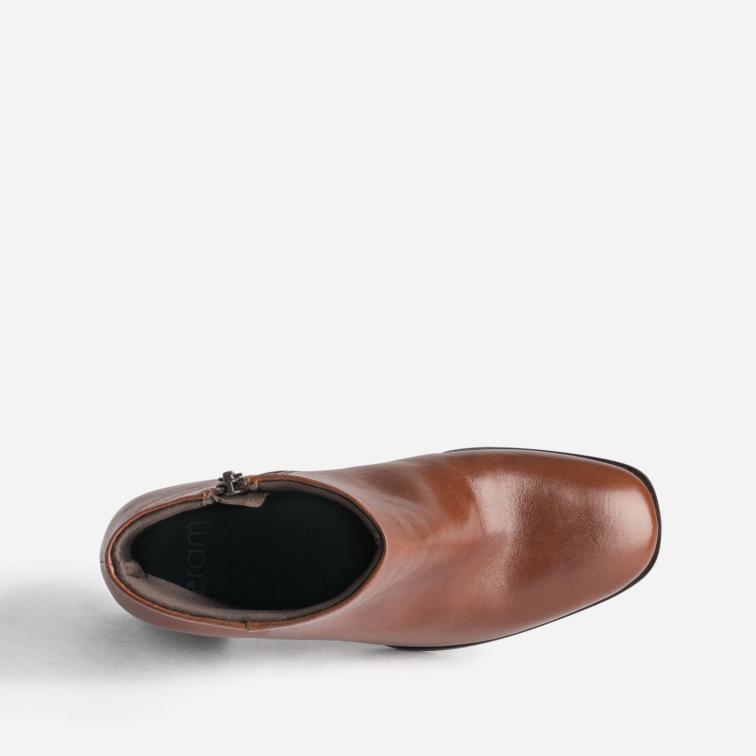 Boots cognac en cuir à talon
