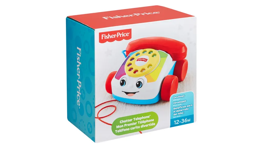 Fisher-Price Plappertelefon, Baby Spielzeug-Telefon, Nachzieh-Spielzeug, Nachziehtier