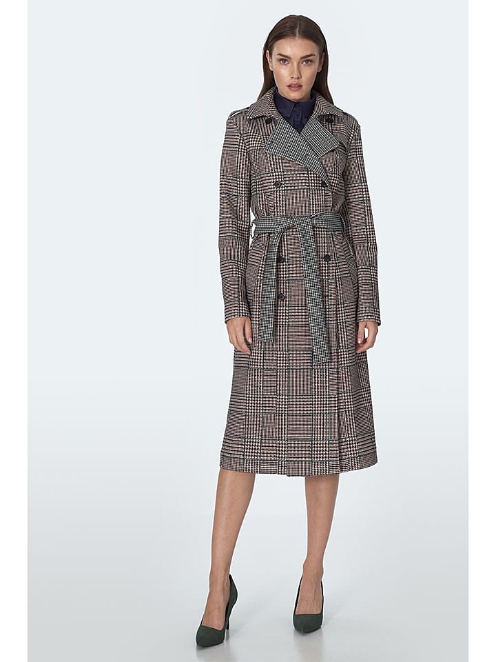 Nife Trenchcoat in Schwarz/ Beige günstig kaufen XS