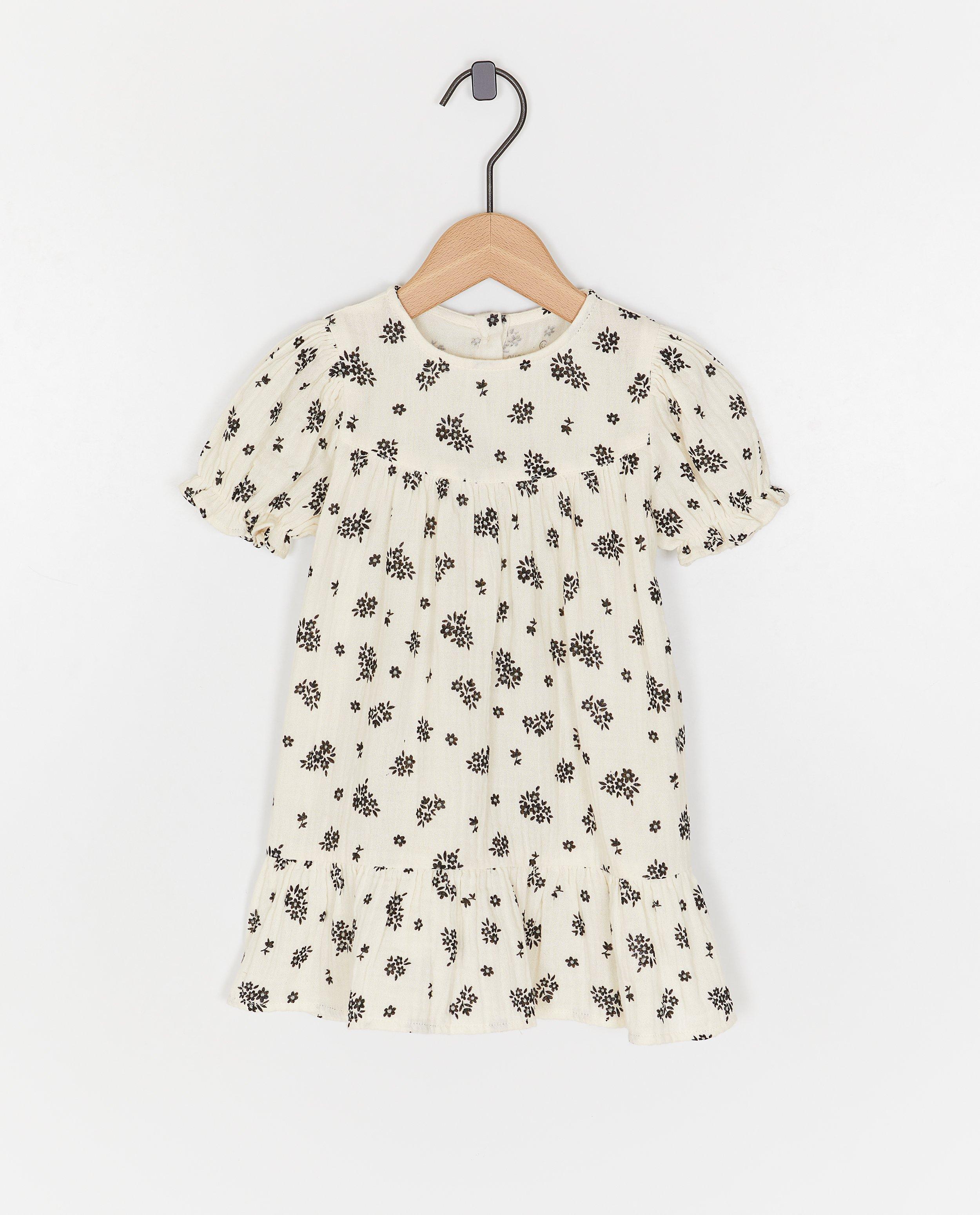 Rochie Tetra cu imprimeu floral, Cuddles and Smiles, albă