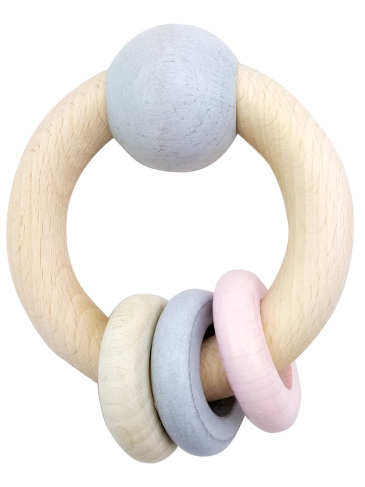 Hess Holzspielzeug  Rundrassel in Natur/Rosa günstig kaufen onesize