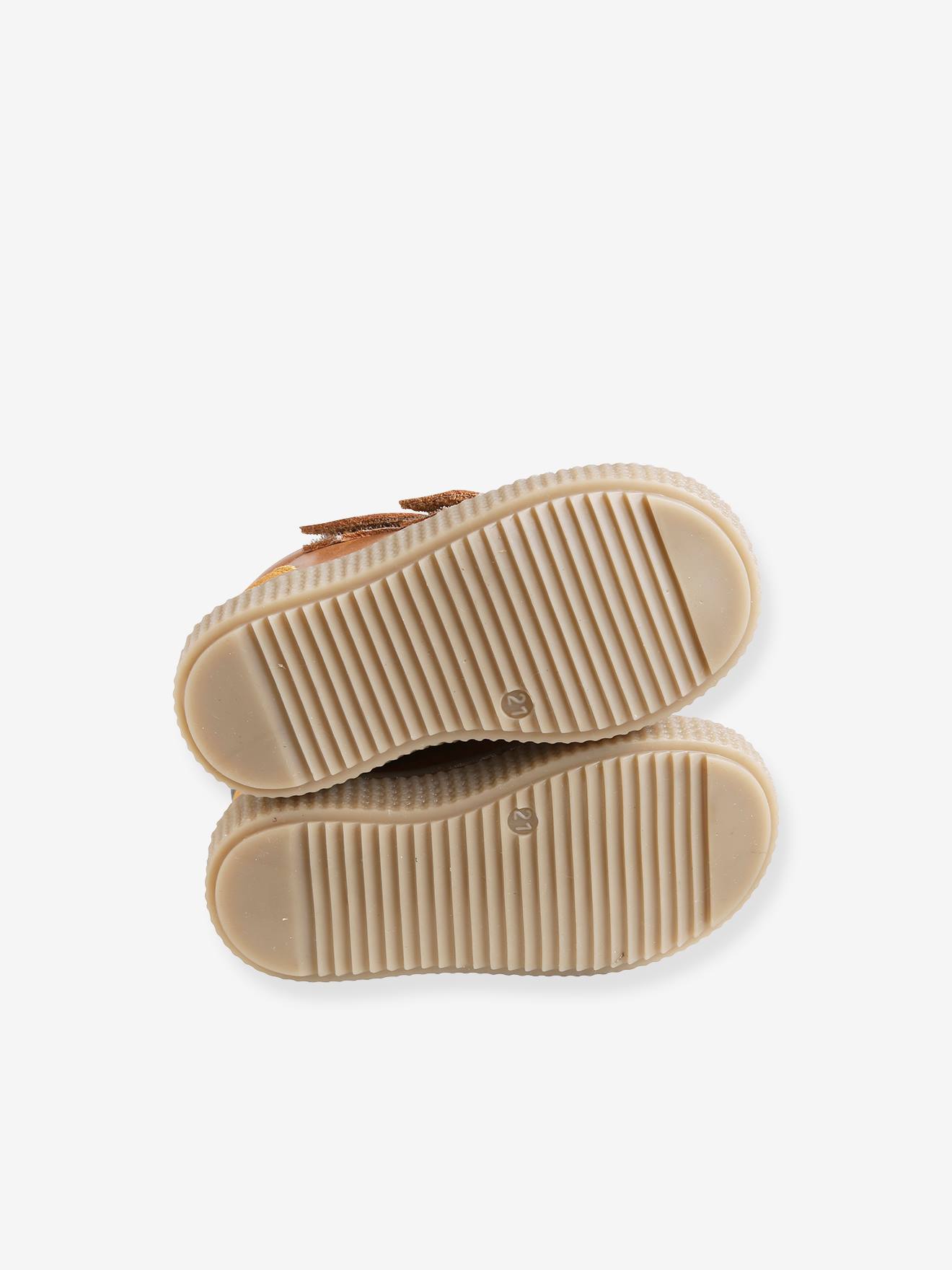 Bottines scratchées cuir bébé garçon taupe