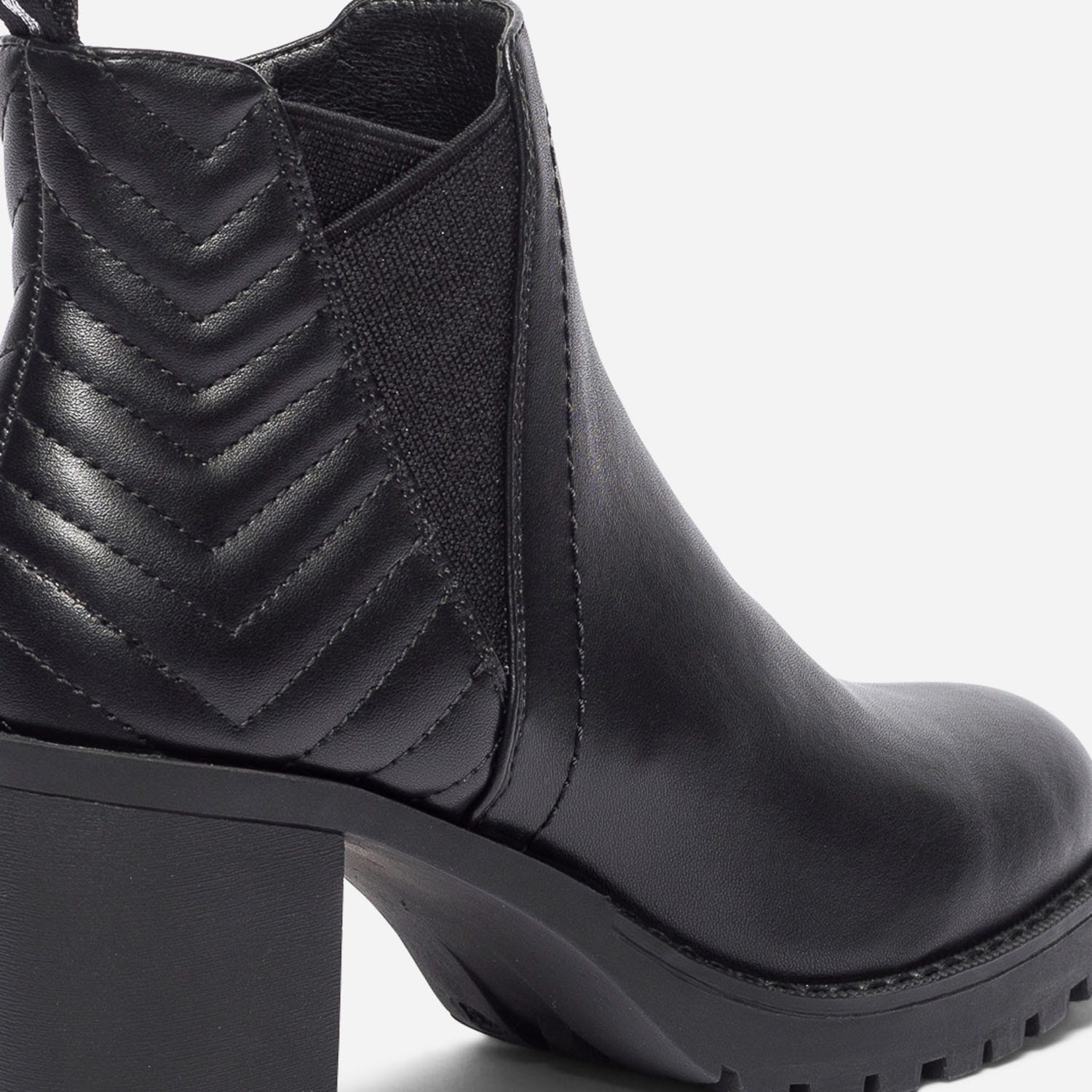 Boots TEXTO noir cranté avec contrefort matelassé
