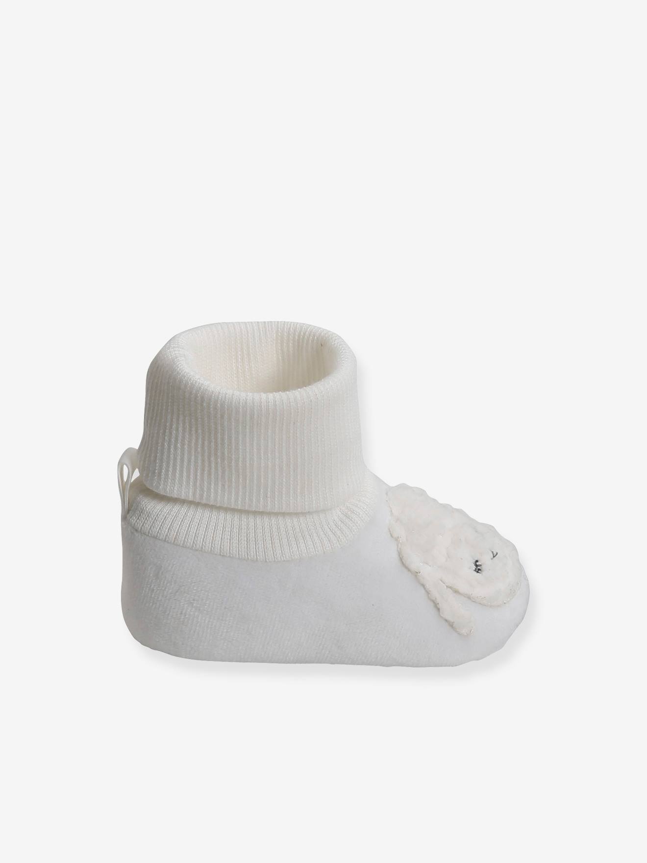Chaussons de parc chaussettes bébé écru