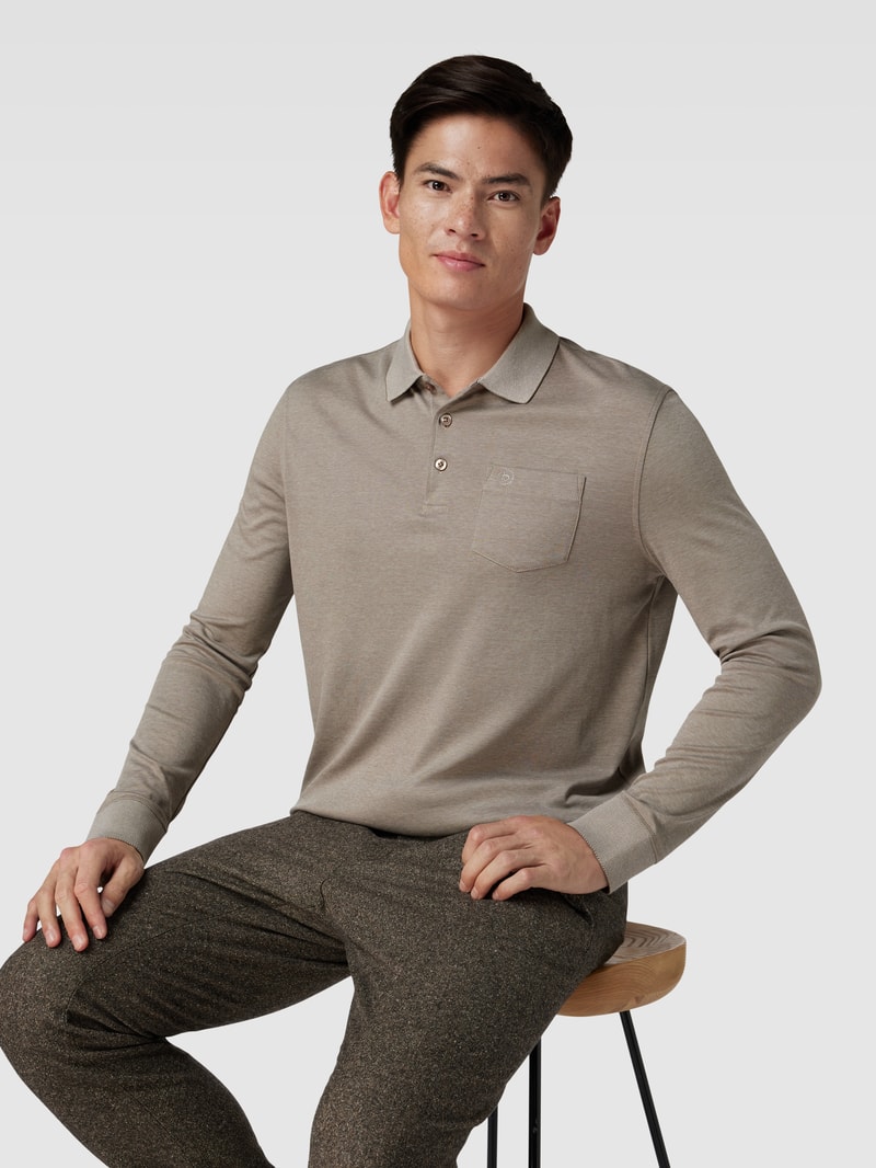 Poloshirt mit Brusttasche in beige