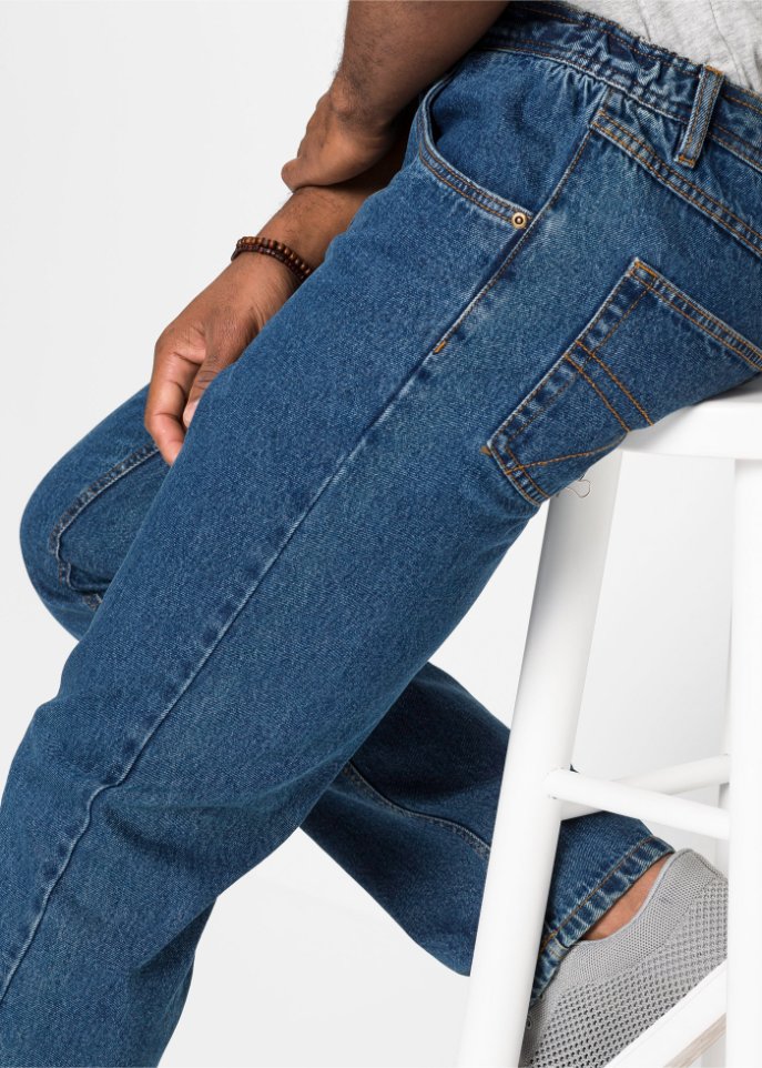Classic Fit Jeans mit seitlichem Dehnbund, Straight