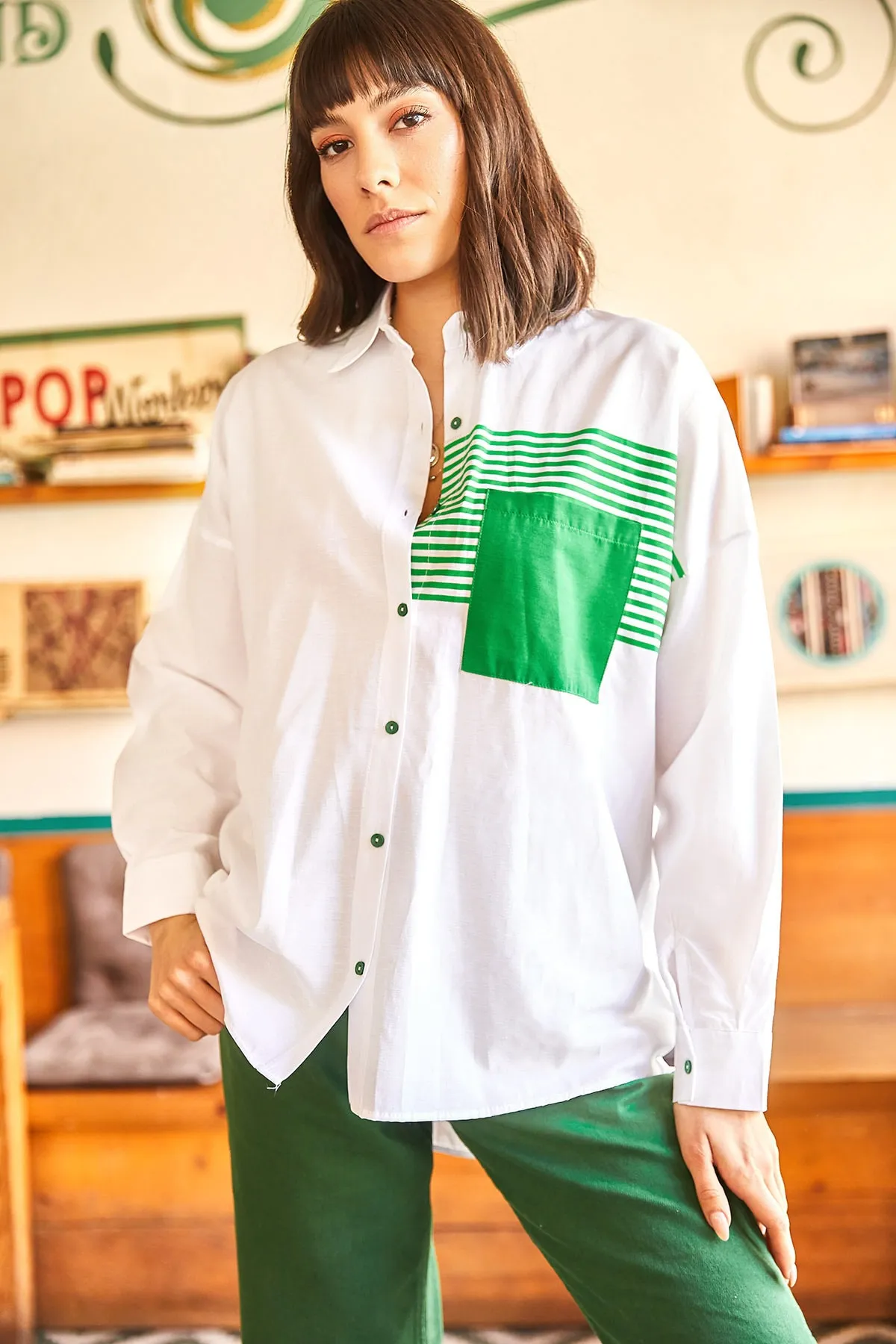 Olalook  Hemd - Weiß - Oversized