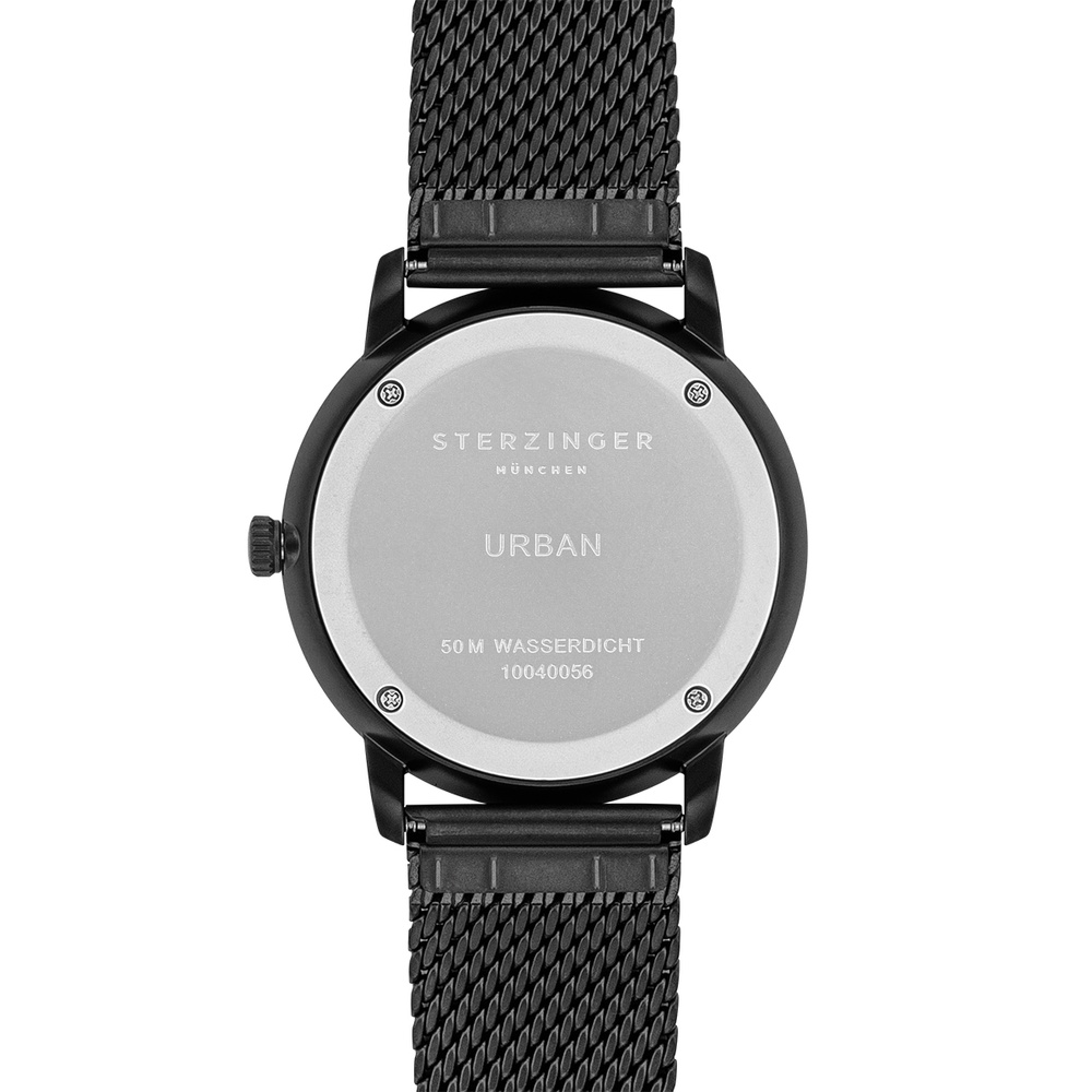 Sterzinger Montre à quartz Urbain en Noir Acier inoxydable en Noir Montre