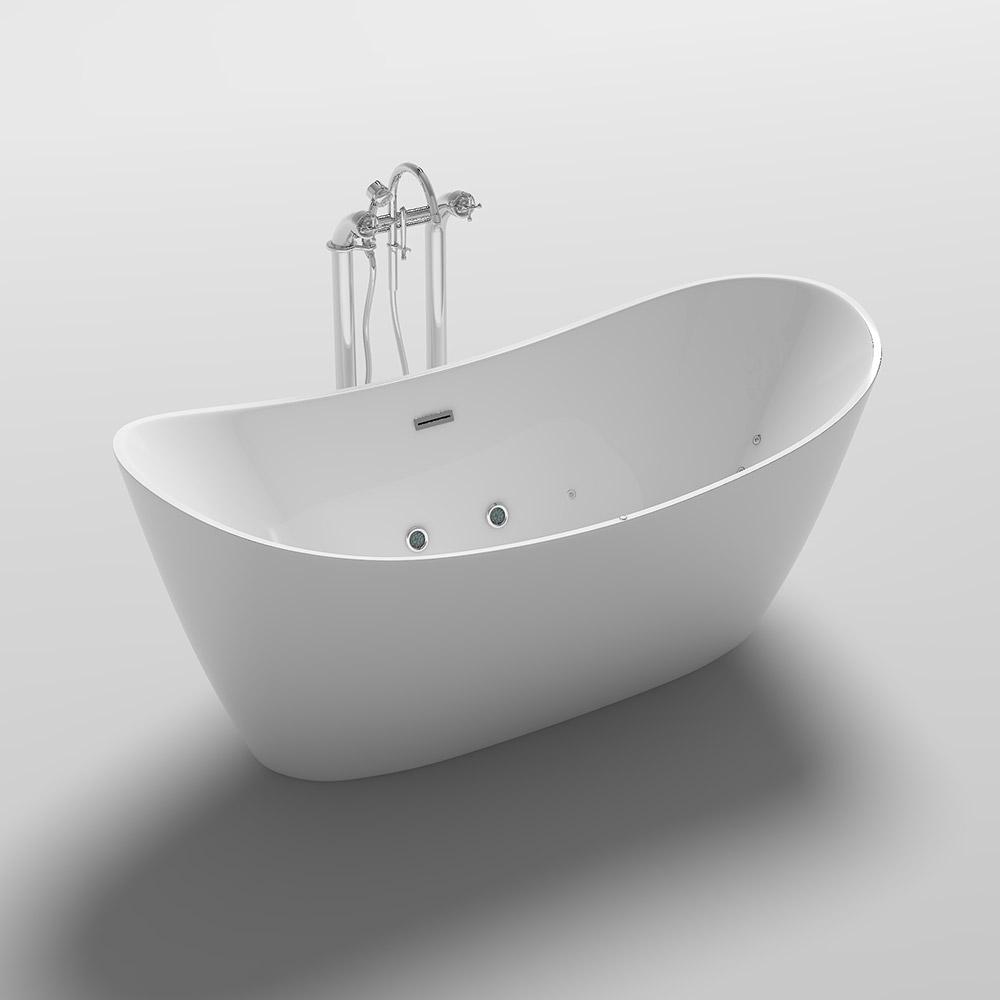 Home Deluxe Freistehende Whirlpool Badewanne OVALO PLUS