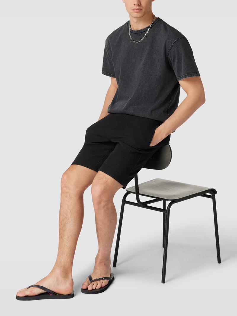Zehentrenner mit Allover-Muster Modell 'TIDES' in schwarz