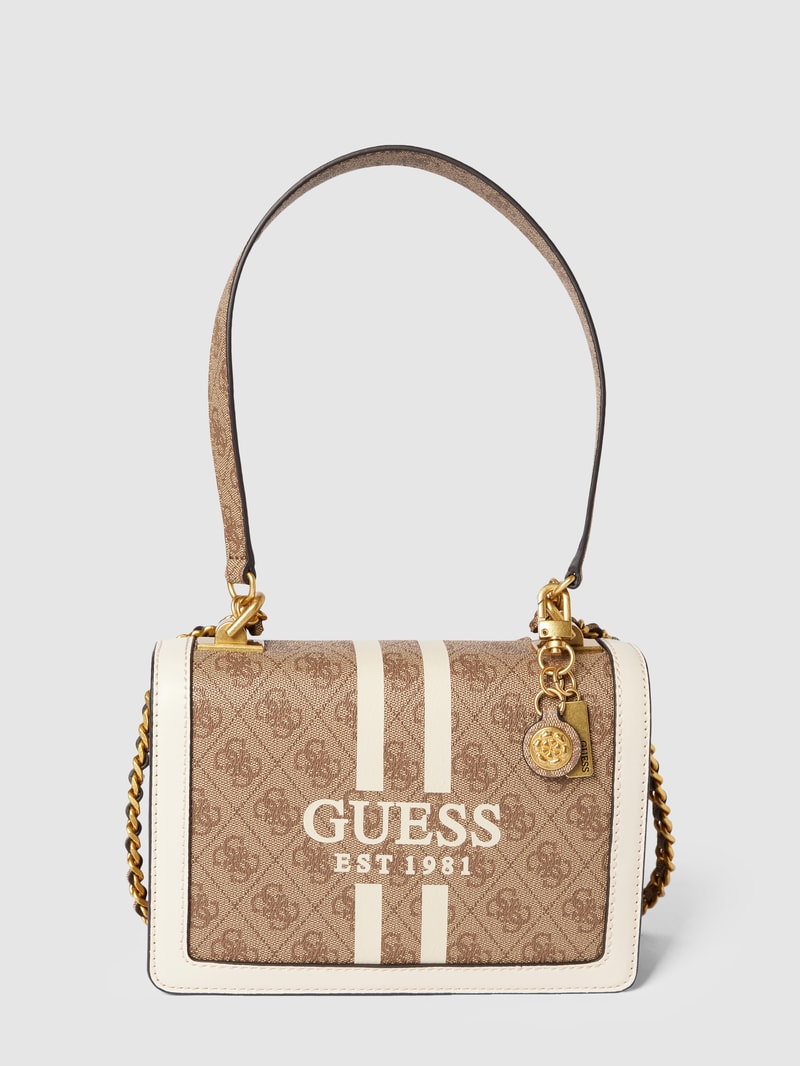 Crossbody Bag mit Allover-Logo Modell 'ABEY' in taupe
