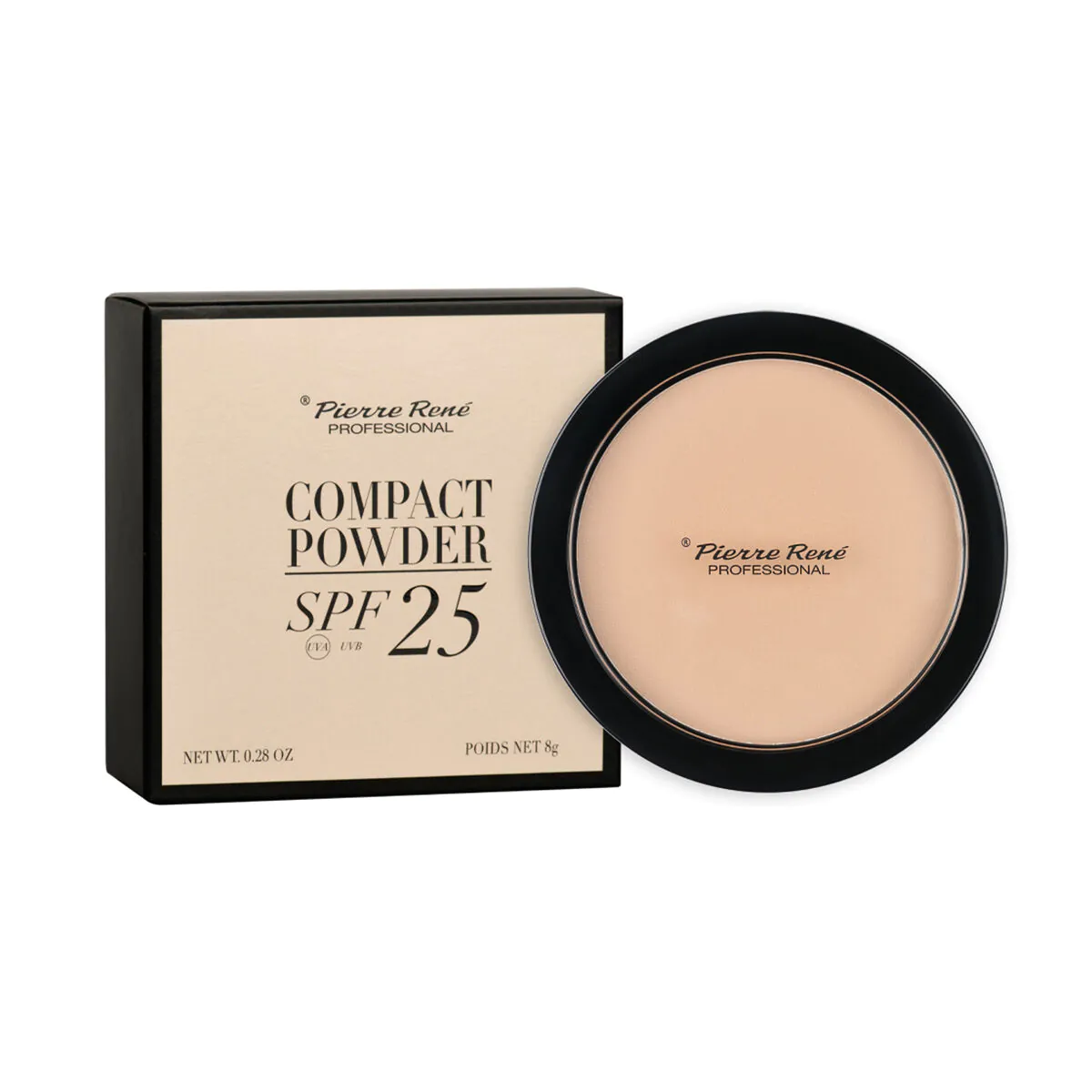 „Pierre Rene“ kompaktinė pudra SPF25 - presuota pudra 02 8g
