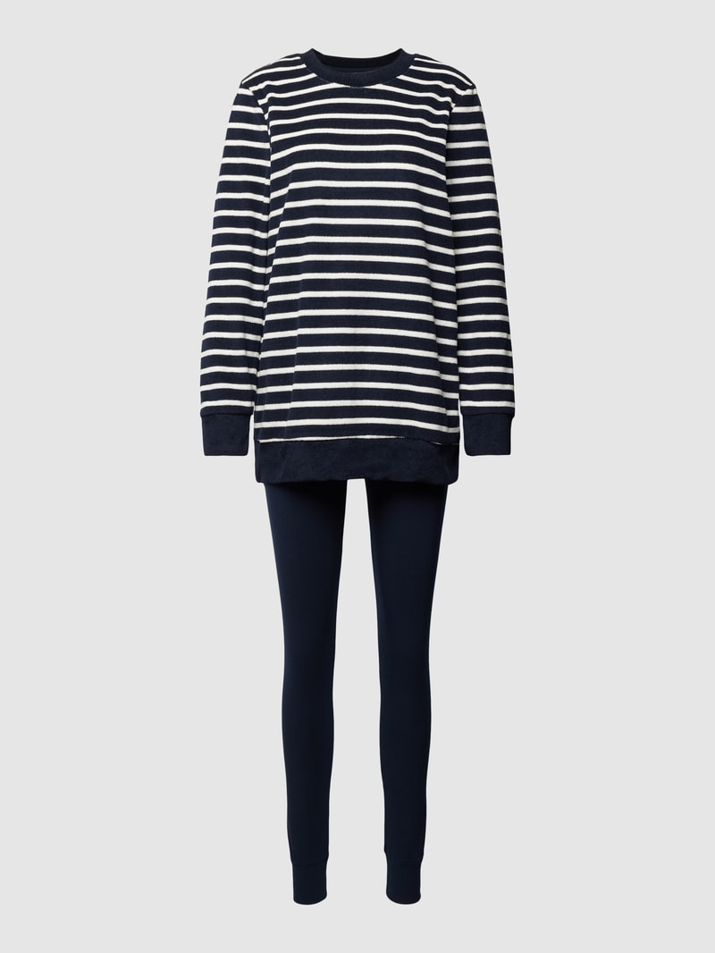 Pyjama mit Streifenmuster in marineblau