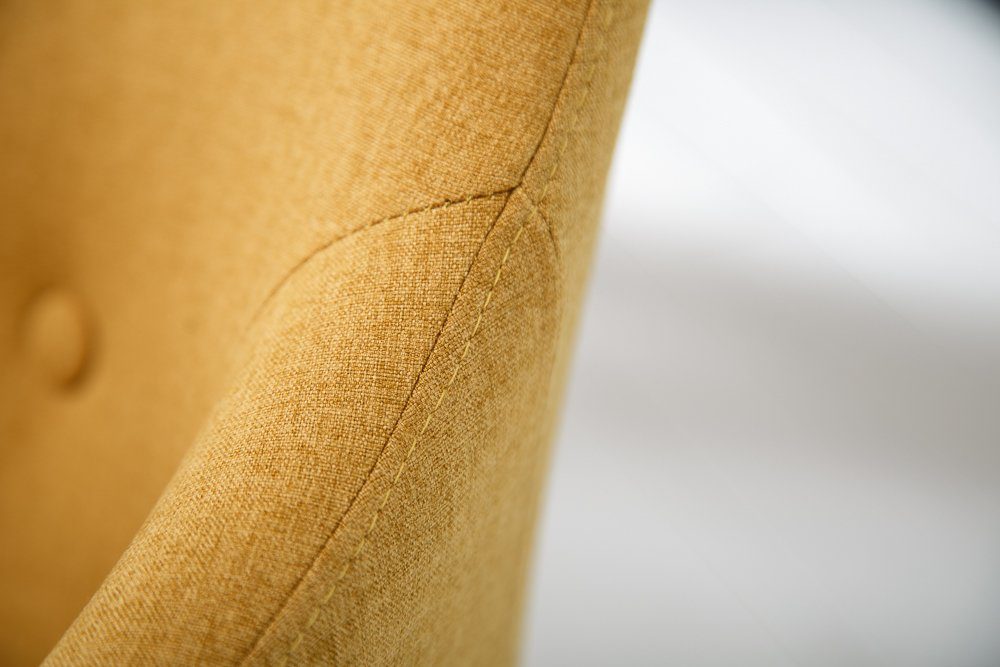 riess-ambiente Polsterstuhl SCANDINAVIA MEISTERSTÜCK senfgelb / braun (Einzelartikel, 1 St), Esszimmer · Webstoff · Massivholz · mit Armlehne · Retro Design