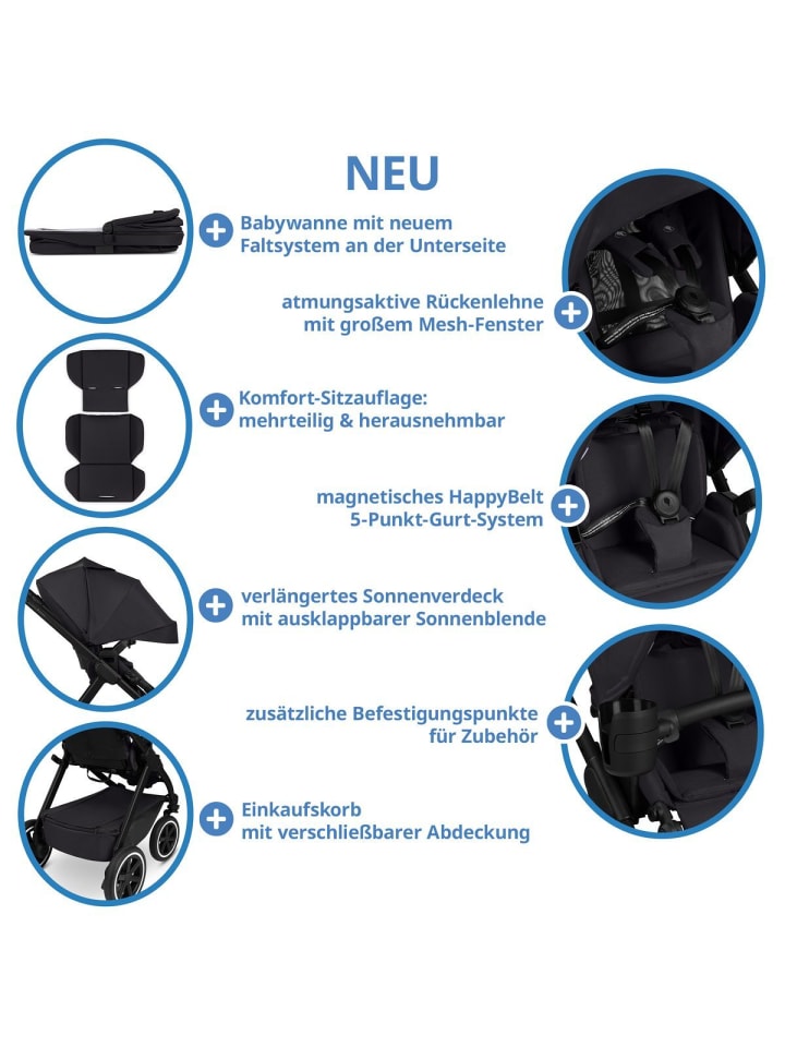 ABC-Design 6in1 Kombi-Kinderwagen-Set Samba 2 inkl. in schwarz günstig kaufen onesize