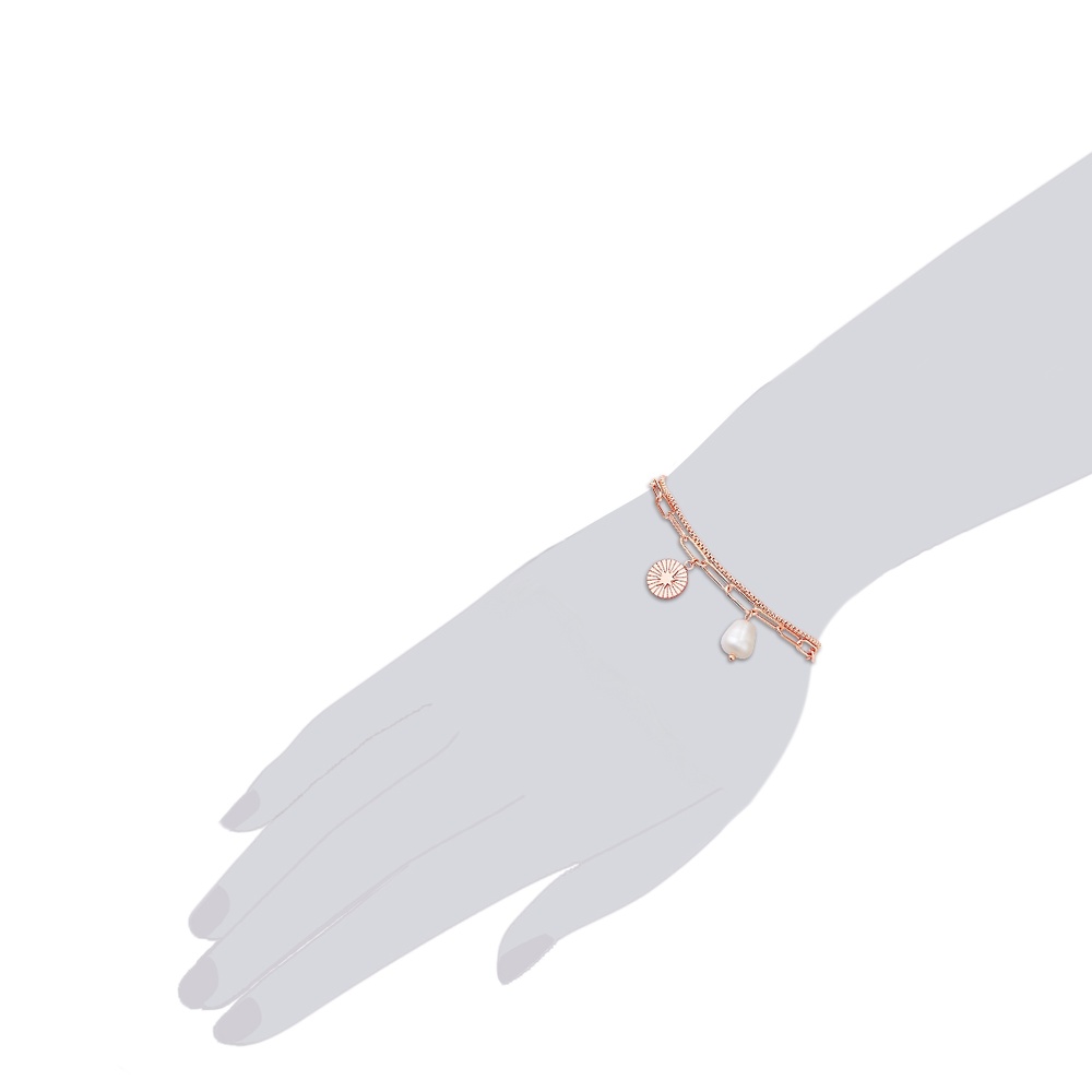 Valero Pearls Bracelet en acier inoxydable Acier inoxydable Perle de culture d'eau douce en Or  Bracelet