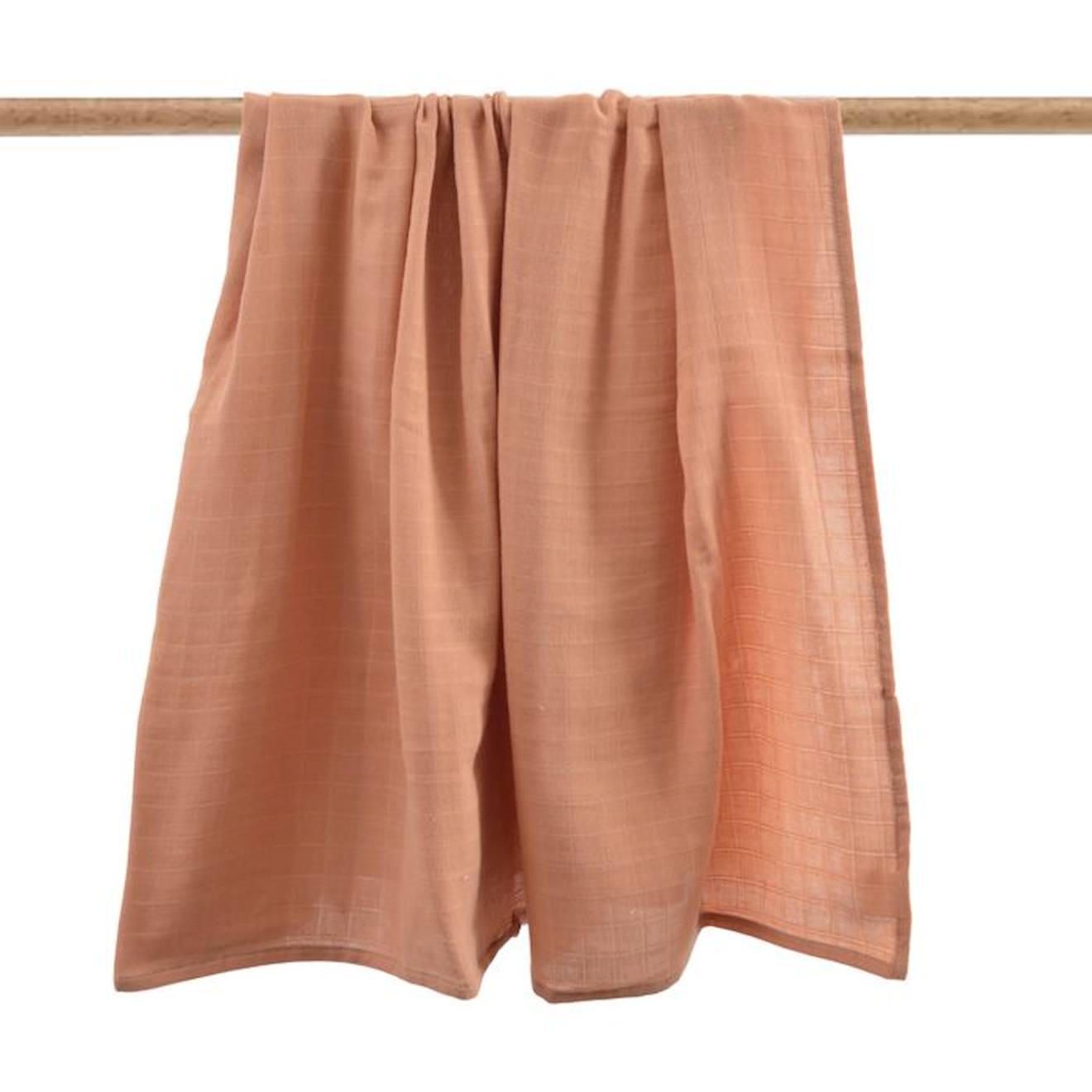 Maxi-lange en coton bio* uni Terracotta orange