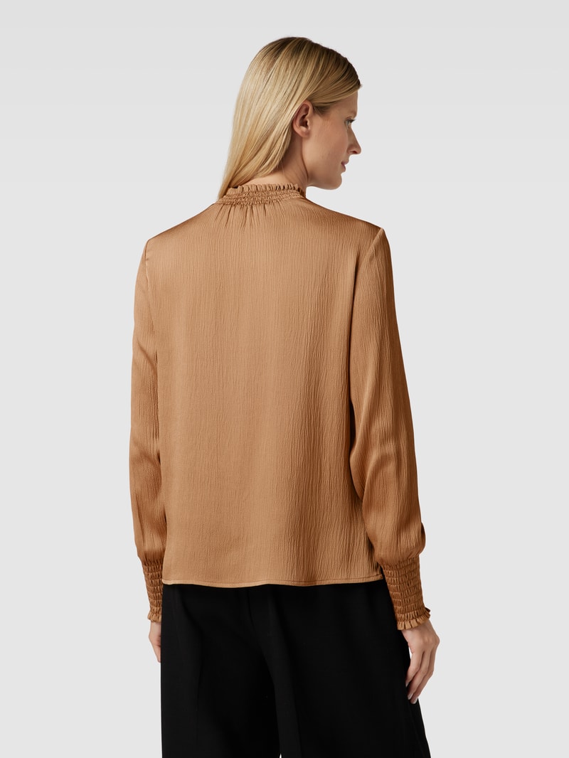 Blusenshirt mit elastischen Ärmelabschlüssen in camel