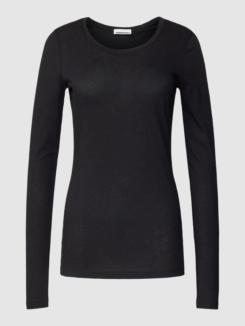 Longsleeve mit Rundhalsausschnitt Modell 'ENRICCAA SOFT' in schwarz