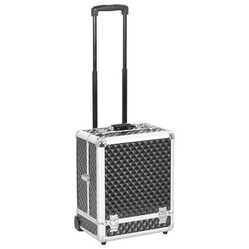 vidaXL Kosmetikkoffer Kosmetikkoffer 35×29×45 cm Schwarz Aluminium
