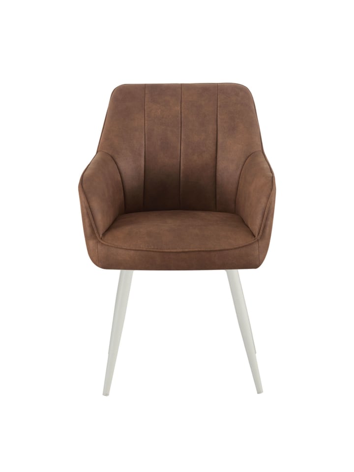DUBI Möbel 2er-Set: Drehstuhl THOMAS-SANA in Wildleder-Braun- (B)57 x (H)85 x  (T)62 cm günstig kaufen onesize