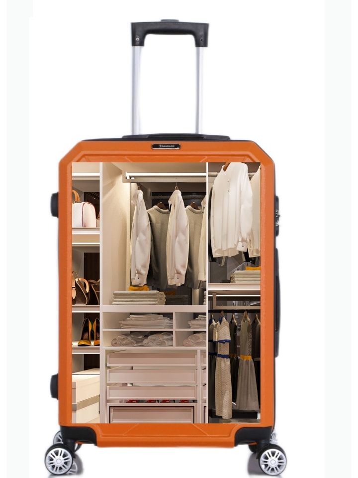 Cheffinger Reisekoffer ABS-03 Koffer 3-teilig Hartschale Trolley Set Kofferset in Orange günstig kaufen onesize