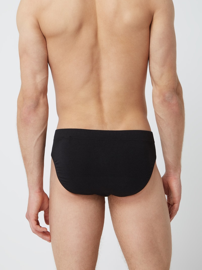 Slip mit Stretch-Anteil im 3er-Pack in schwarz