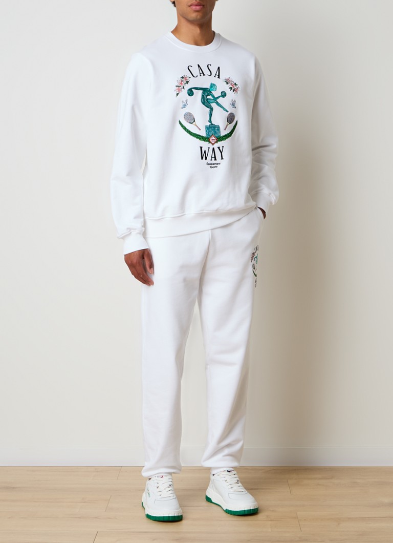 Pantaloni de trening slim fit de la Casablanca, confecționați din bumbac organic, cu logo brodat.