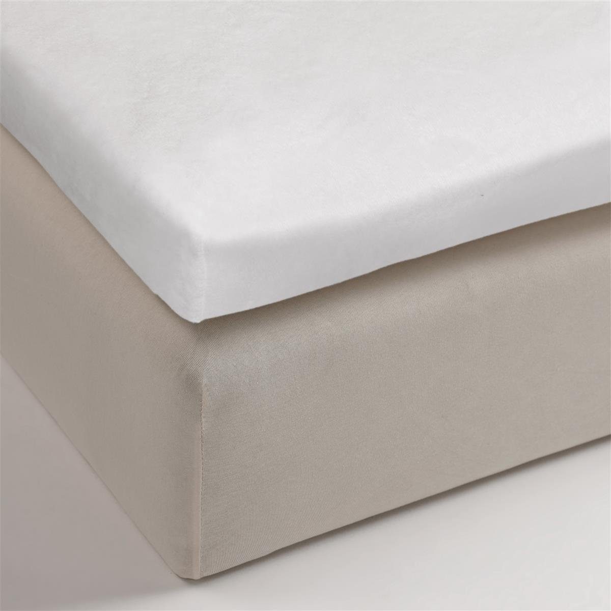 Matratzenschutzbezug Molton Str Td White 070/080X200/220 Weiß Baumwolle Beddinghouse
