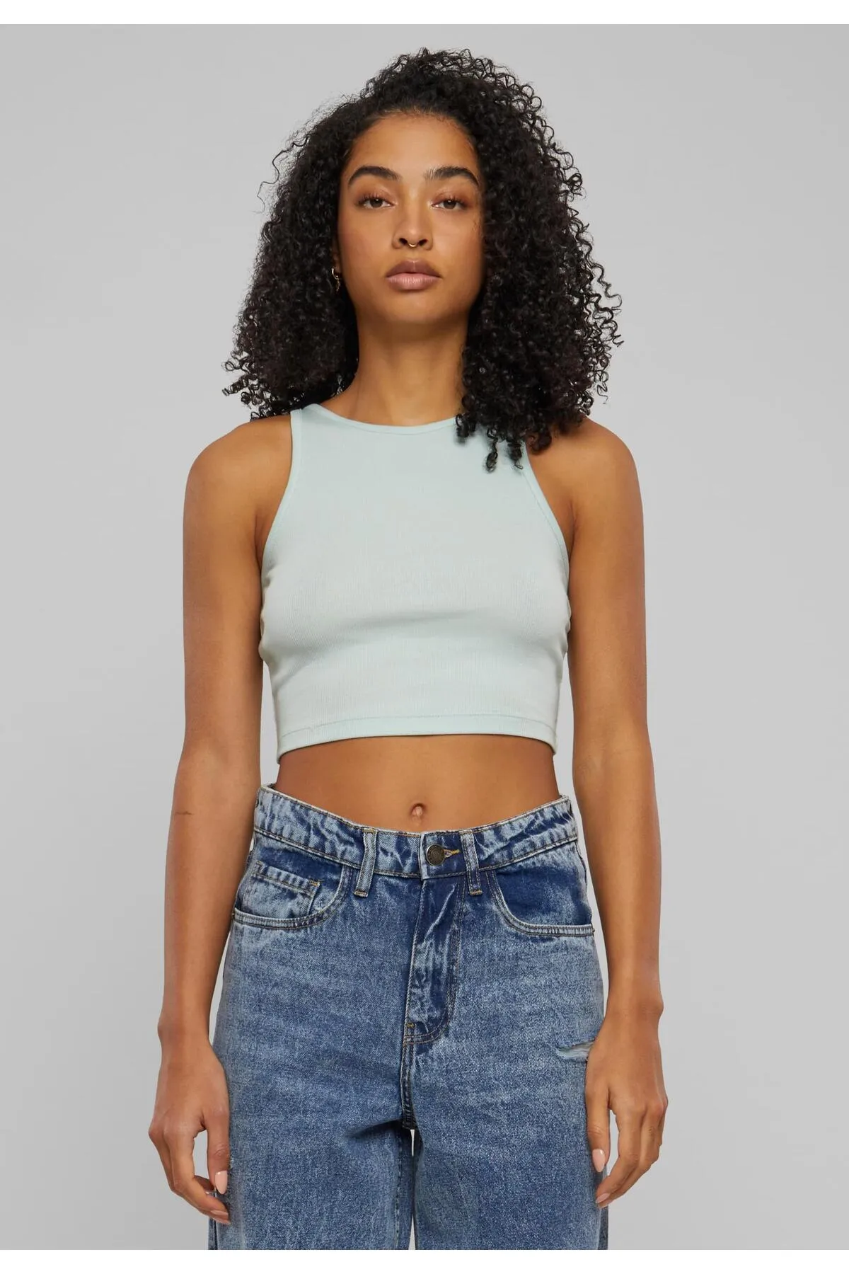 Urban Classics  Damen Ladies Organic Cotton Cropped Rib Top