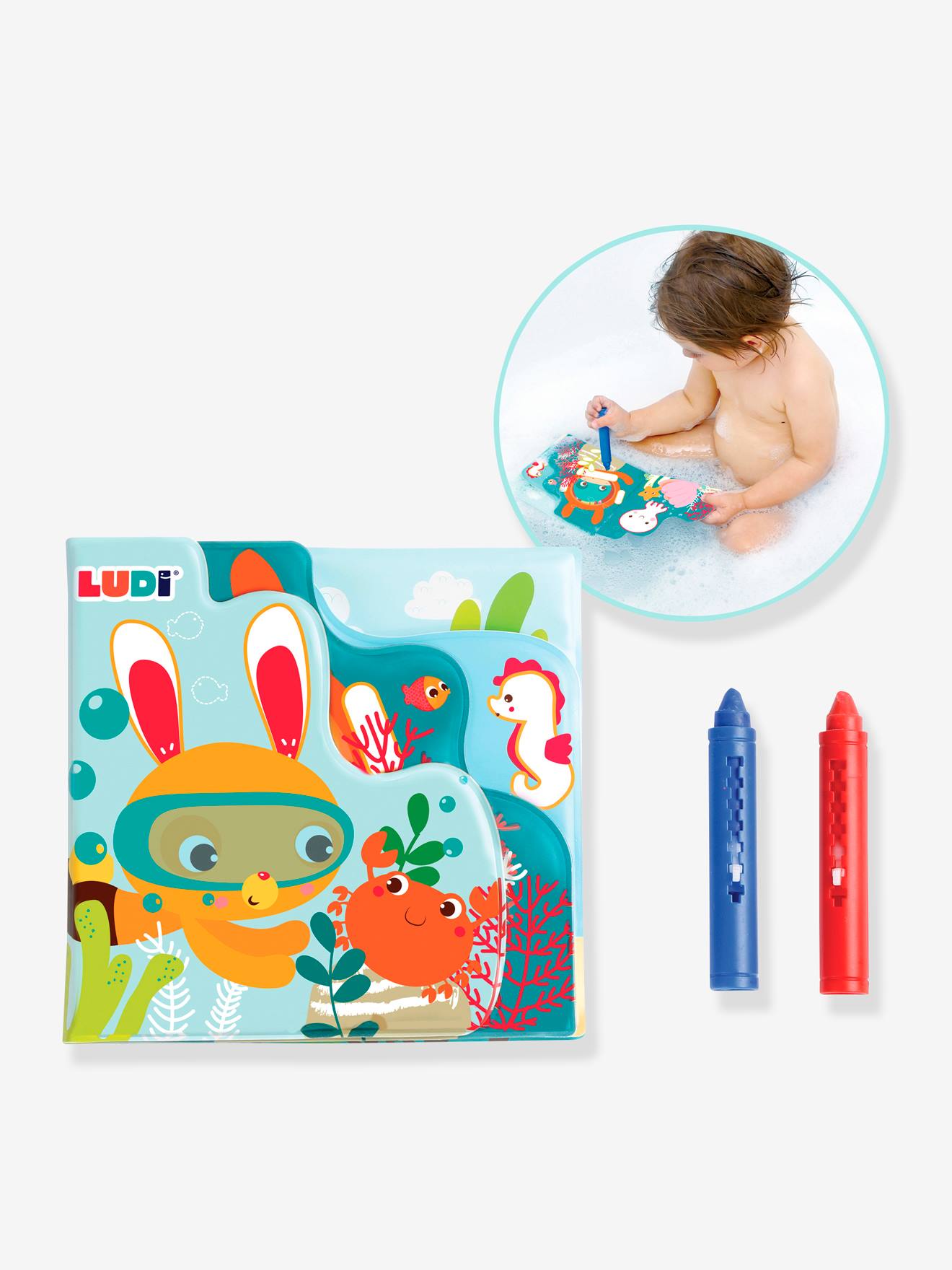 Ludi Baby Badewannen-Buch zum Ausmalen LUDI - mehrfarbig