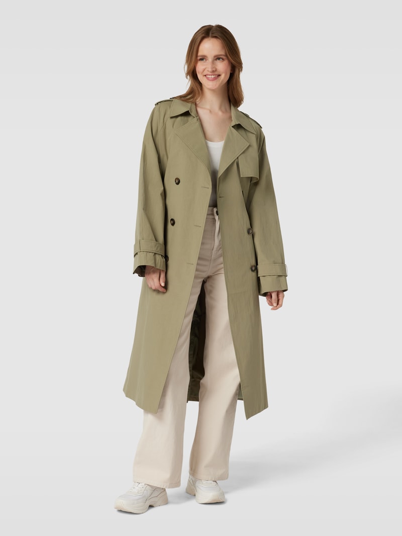 Oversized Trenchcoat mit Reverskragen in schilf